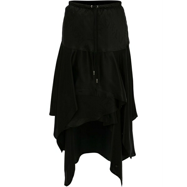 J.W.アンダーソン レディース スカート ボトムス Layered asymmetric midi skirt Black|asty