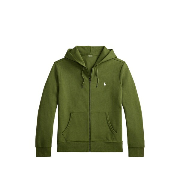 ラルフローレン メンズ パーカー・スウェットシャツ アウター Zip-up logo-embroidered sweater Green