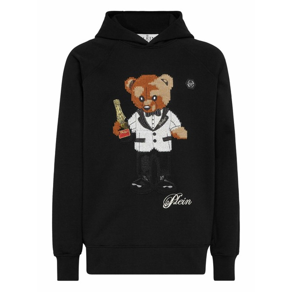 フィリップ飾り気の無い メンズ パーカー・スウェットシャツ アウター Teddy waiter hoodie Black