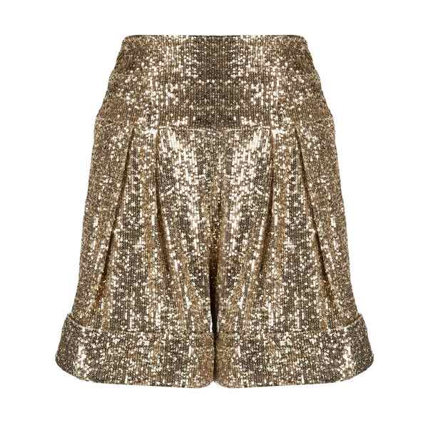 バルマン レディース 心地よいズボン下 ボトムス High-waisted sequinned shorts Yellow