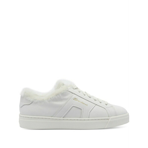 サントーニ レディース スニーカー シューズ Faux-fur leather sneakers White|asty