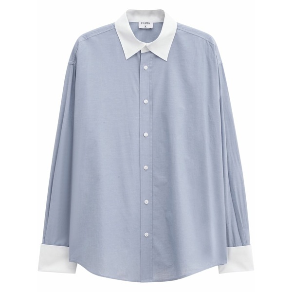 フィリッパコー レディース プルオーバー トップス Cotton tuxedo shirt  Blue