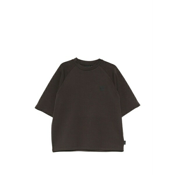 アウゼア メンズ ティーシャツ トップス Logo-patch raglan-sleeve t-shirt Brown