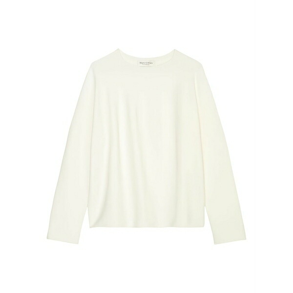 マルコポーロ レディース 編み物\u0026ティーシャツ アウター Long-sleeves sweater White