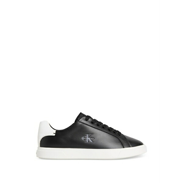 カルバンクライン メンズ スニーカー シューズ Logo-plaque lace-up sneakers Black