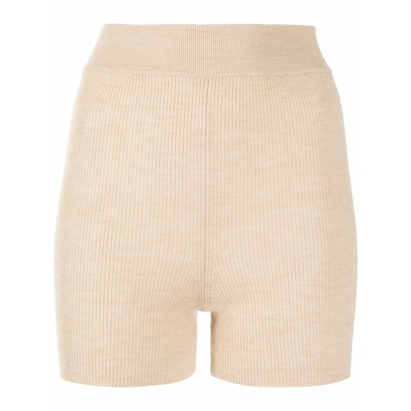 カシミヤ はたご屋 優しいこと レディース 心地好いズボン下 ボトムス Alexa ribbed-knit biker shorts White
