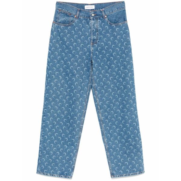 米国海兵隊員 独居室 メンズ ジーンズズボン下 ボトムス Moon laser jeans Blue