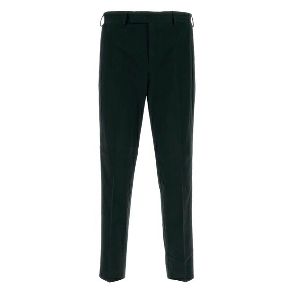 PTトリノ メンズ 心地好いズボン下 ボトムス Straight-leg cotton-blend trousers Black
