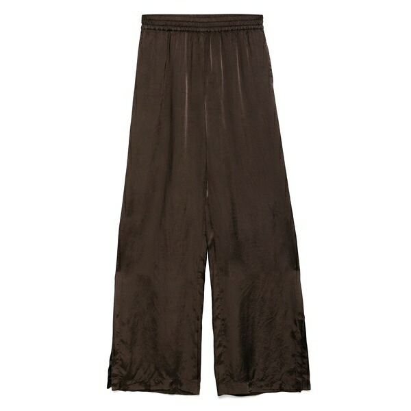 アスペジ レディース 心地よいズボン下 ボトムス Satin trousers Brown