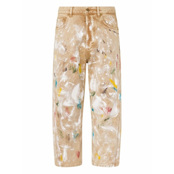 モスキーノ メンズ ジーンズズボン下 ボトムス Paint-splatter cotton jeans Neutrals
