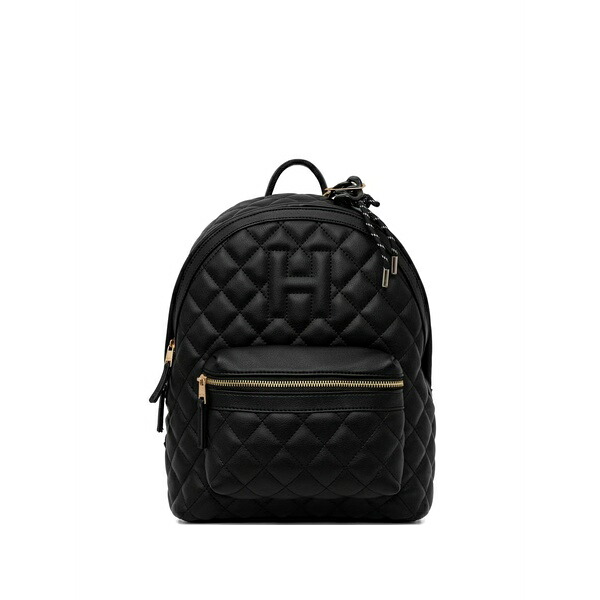 シルビアンヒーチ レディース うしろ側容器に並べる・背嚢 御徒面子 Quilted logo-embossed backpack Black