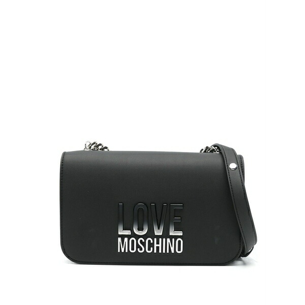 ラブ モスキーノ レディース ショルダーバッグ バッグ Logo-plaque corssbody bag Black|asty
