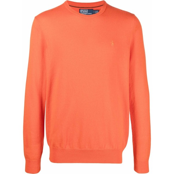ラルフローレン メンズ 編み物\u0026プルオーバー アウター Crew-neck wool jumper Orange