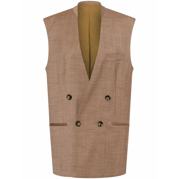 フィロソフィーデロレンゾセラフィーニ レディース 上衣＆上衣 アウター Lapeless double-breasted gilet Neutrals