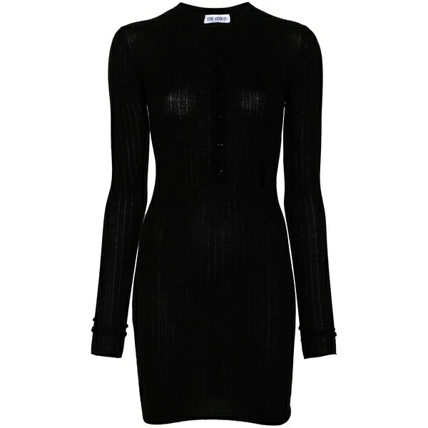 ジ アティコ レディース 衣裳 トップス Ribbed-knit mini dress Black