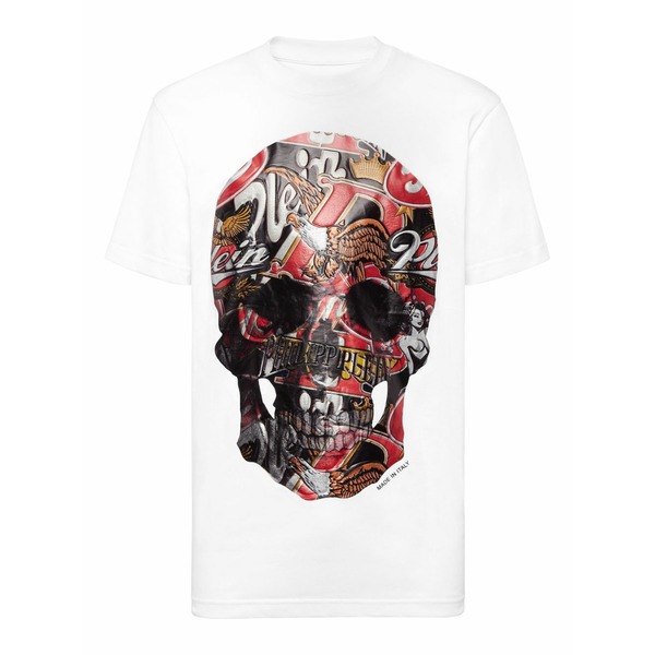 フィリップ飾り気のない メンズ ティーシャツ トップス Beer skull t-shirt White