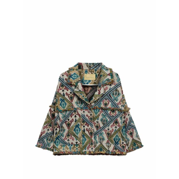 モモン レディース 上衣＆上衣 アウター Cantadora fringed woven jacket Neutrals