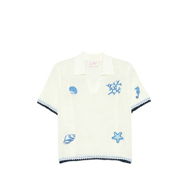 エムシーツーセイントバース レディース 編み物\u0026プルオーバー アウター Pixie embroidered open-knit sweater White