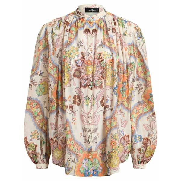 エトロ レディース シャツ トップス Cotton pleated shirt Neutrals｜asty