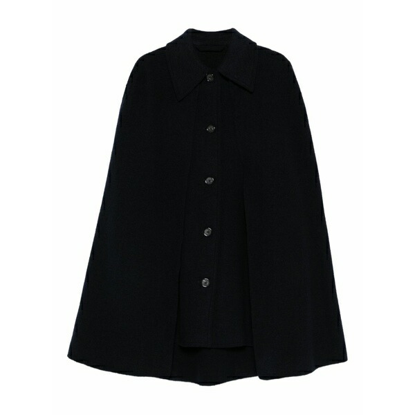 トーテム レディース 厚地の外套 アウター Buttoned cape coat Black