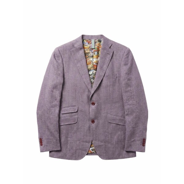 アブザイツ メンズ 上衣＆上衣 アウター Graphic-lining single-breasted blazer Purple