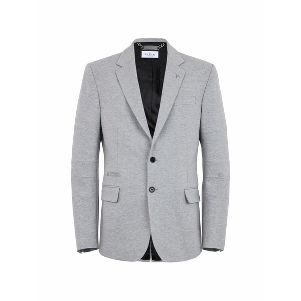 フィリップ飾り気のない メンズ 上衣＆上衣 アウター Logo-plaque fleece blazer White