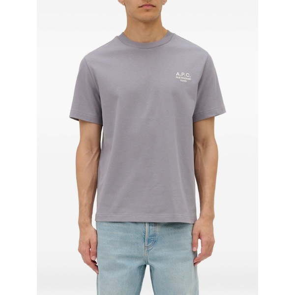 アーペーセー メンズ Tシャツ トップス Logo-detail short-sleeve t-shirt Purple|asty