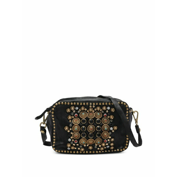 カンポマッジ レディース ショルダーバッグ 御徒面子 Kate stud-embellished shoulder bag Black