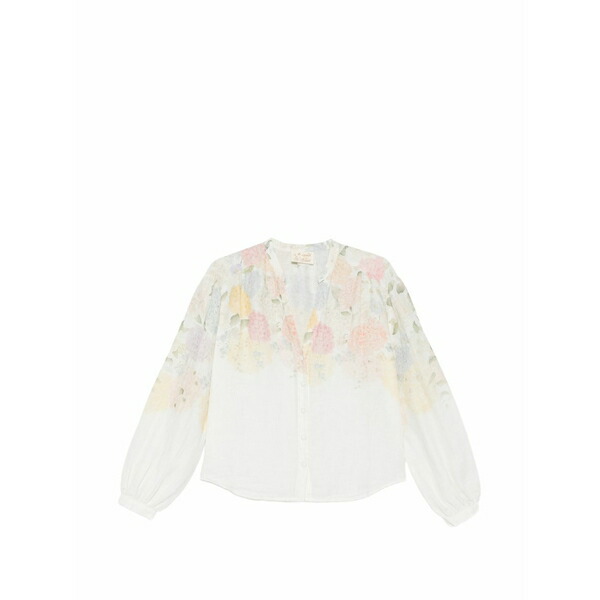 エムシーツーセイントバース レディース プルオーバー トップス Liona floral-print long-sleeve blouse White