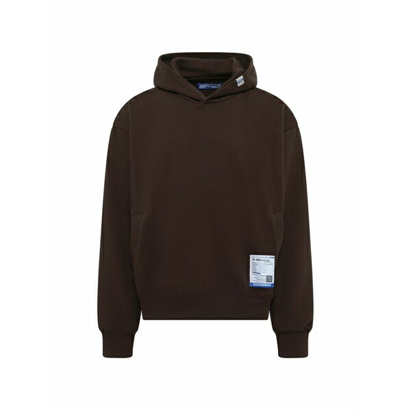 ミハラヤスヒロ メンズ パーカー・スウェットシャツ アウター Instrumental logo-patch hoodie Brown