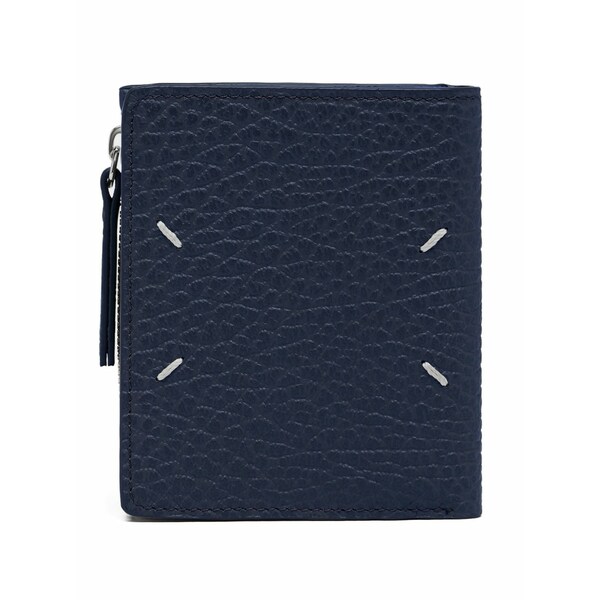 マルタンマルジェラ メンズ 財布 アクセサリー Four-stitch grained leather wallet Blue｜asty