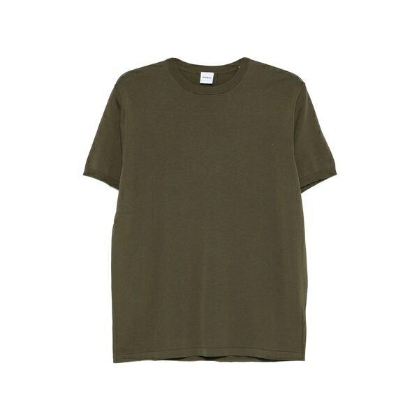 アスペジ メンズ プルオーバー トップス Knit cotton t-shirt Green