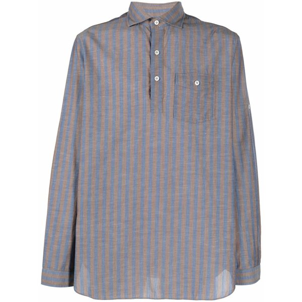 ラルディーニ メンズ ティーシャツ トップス Striped cotton shirt  Blue