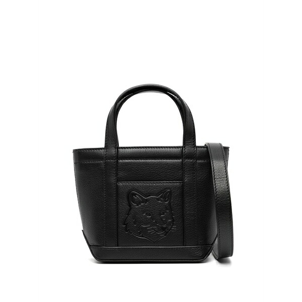 棲み家 狐狸 レディース トートバッグ 御徒面子 Mini fox head tote bag Black