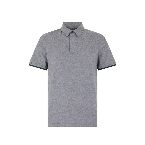 ケイ通い路 メンズ スポーツシャツ トップス Striped short-sleeve polo shirt Grey