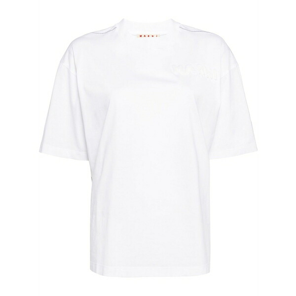 マルニ レディース ティーシャツ トップス Padded-logo organic-cotton t-shirt White