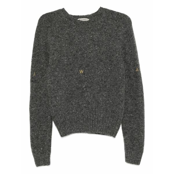 J.W.アンダーソン レディース 編み物\u0026プルオーバー アウター Embroidered crew-neck jumper Grey