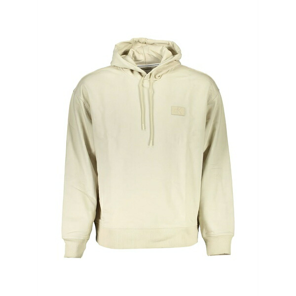 カルバンクライン メンズ パーカー・スウェットシャツ アウター Logo-patch hoodie Neutrals