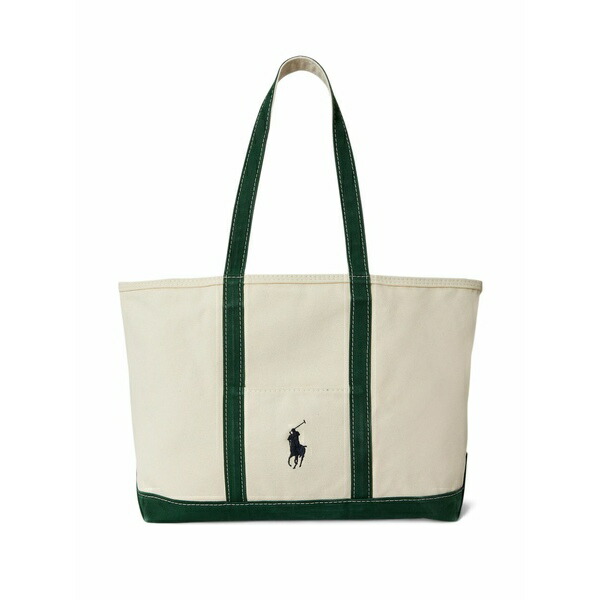 ラルフローレン メンズ トートバッグ 御徒面子 Big pony logo-embroidered tote bag Neutrals