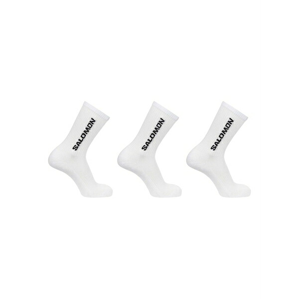 サロモン メンズ ソックス アンダー御召しもの Logo-intarsia socks (set of three) White
