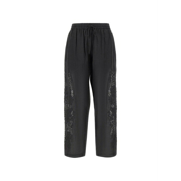 主任者 レディース 心地よいズボン下 ボトムス Trika embroidered trousers Black