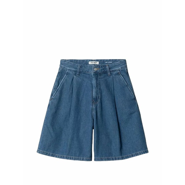 鉄道車両ハート型 レディース 心地よいズボン下 ボトムス Alta pleated denim shorts Blue