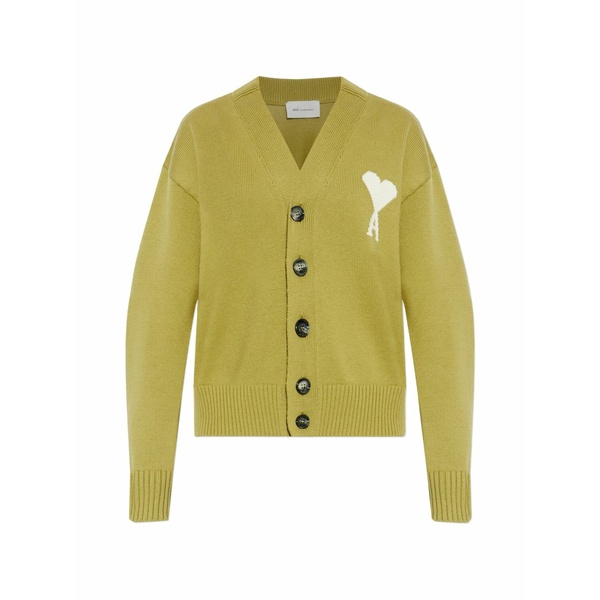 意中の女 メンズ ジレー アウター Logo-detail wool cardigan Green
