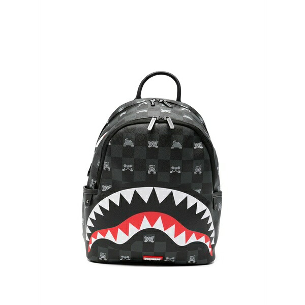 スプレーグランド メンズ バックパック・リュックサック バッグ Shark-mouth checkered backpack Grey|asty