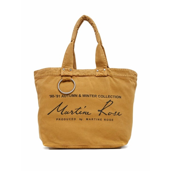 マーティン・さくら色 メンズ トートバッグ 御徒面子 Ring-top tote bag Brown