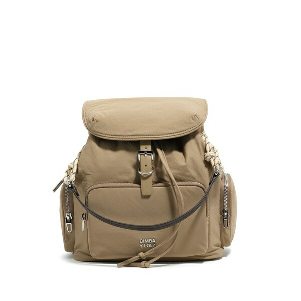 ビンバ イ ローラ レディース バックパック・リュックサック バッグ Buckle-fastening drawstring backpack Brown|asty
