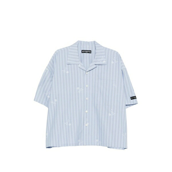 御師匠さん肝ったま 世界 メンズ プルオーバー トップス Striped shirt Blue