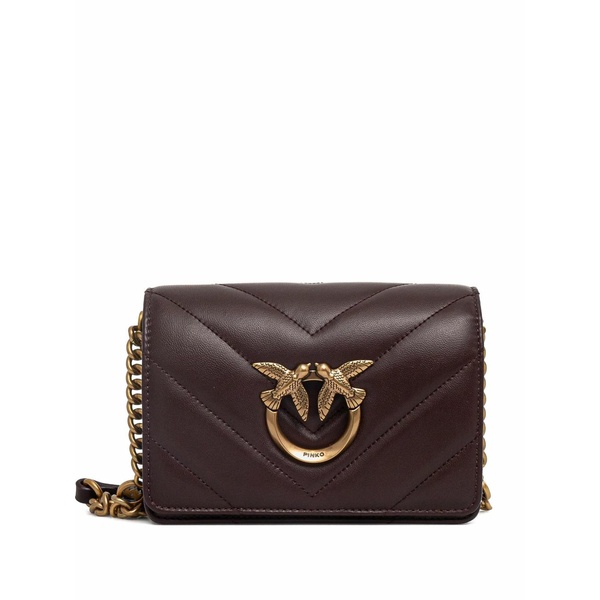 ピンコ レディース ショルダーバッグ 御徒面子 Mini love click quilted cross body bag Red