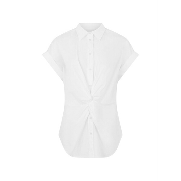 ラルフローレン レディース プルオーバー トップス Twist-front shirt White