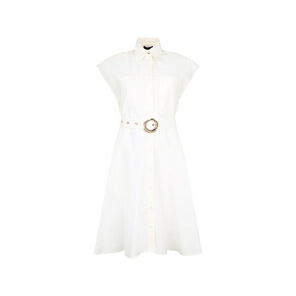 リュージョー レディース ワンピース トップス Belted mini shirt dress Neutrals｜asty